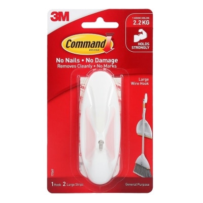 3M - 3M - COMMAND LARGE WIRE HOOK, HOLDS 2.2 KG (17069HK)
