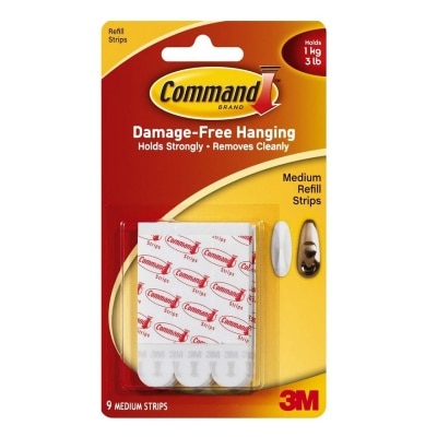 3M - 3M - COMMAND MEDIUM WHITE REPLACEMENT STRIPS (17021)