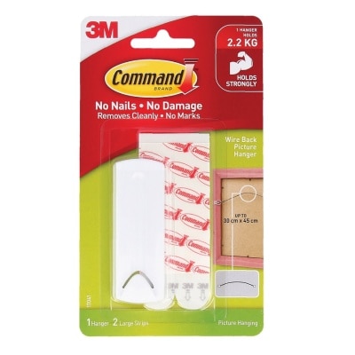 3M - 3M - COMMAND WIRE BACK PICTURE HANGER, HOLDS 2.2 KG (17041)