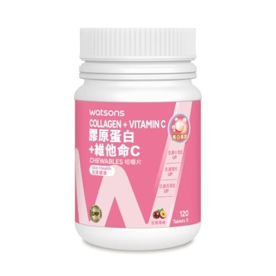 屈臣氏 - 胶原蛋白+维生素C咀嚼片 120片