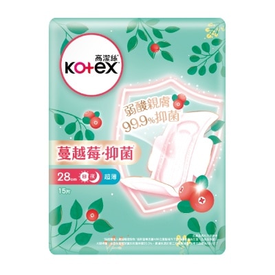 高洁丝 - 高洁丝蔓越莓抑菌28cm 15片