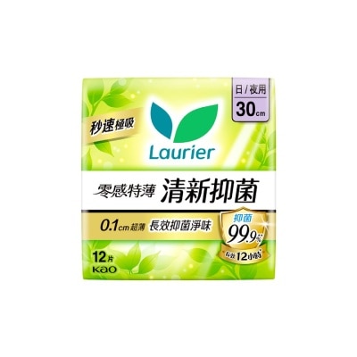 樂而雅 - 樂而雅零感特薄清新抑菌日夜用30CM 12片裝