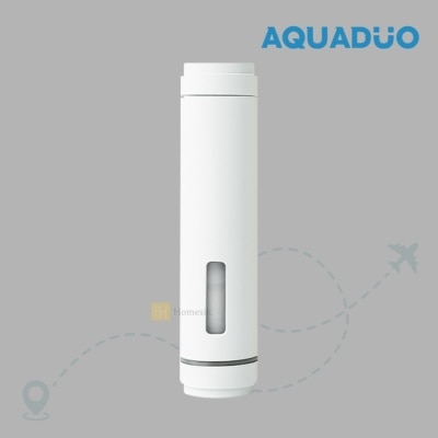 AQUADUO - 白色 旅行用雙層過濾花灑棒 (連除雜質及維他命濾芯) TRA-WH (商家直送-5個工作天內送到府上；滿$500免運)