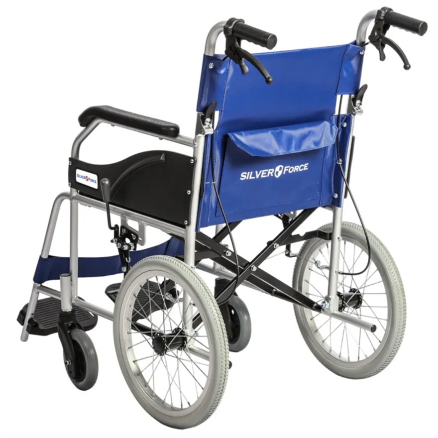 "SILVER FORCE" ALUMINUM FOLDABLE MANUAL WHEELCHAIR (BLACK) image