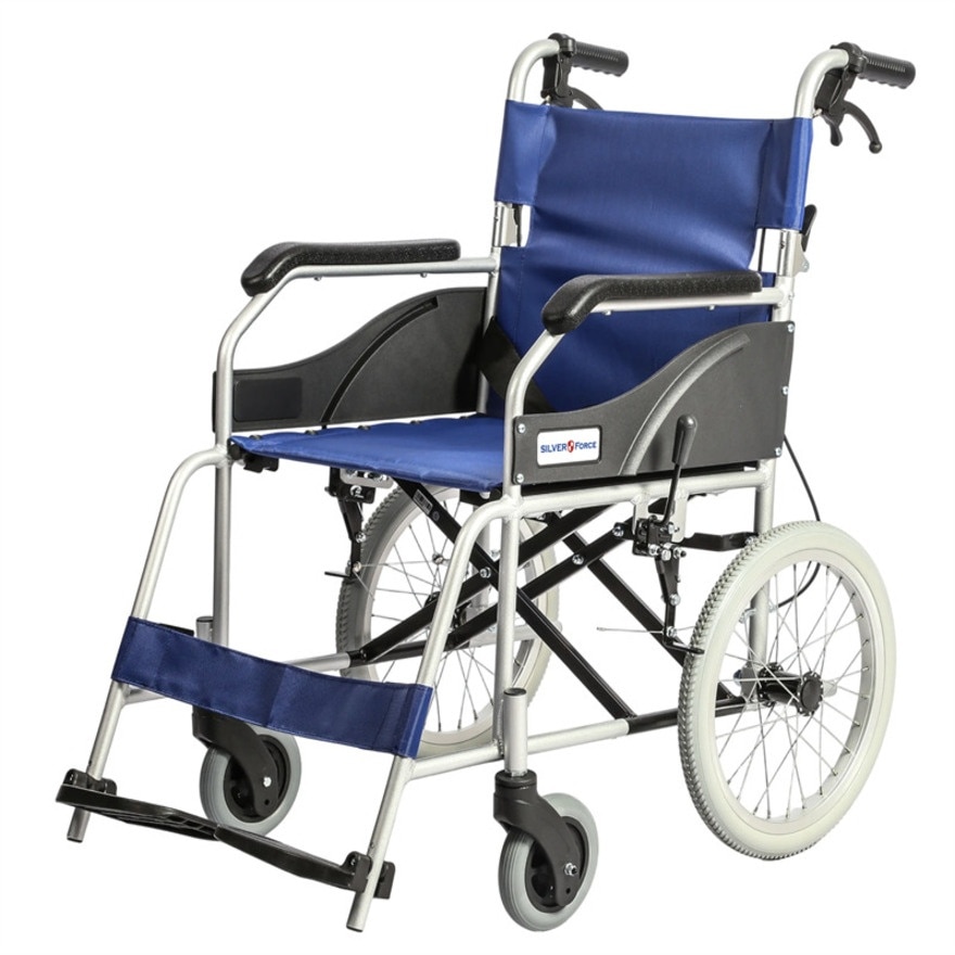 "SILVER FORCE" ALUMINUM FOLDABLE MANUAL WHEELCHAIR (BLACK) image