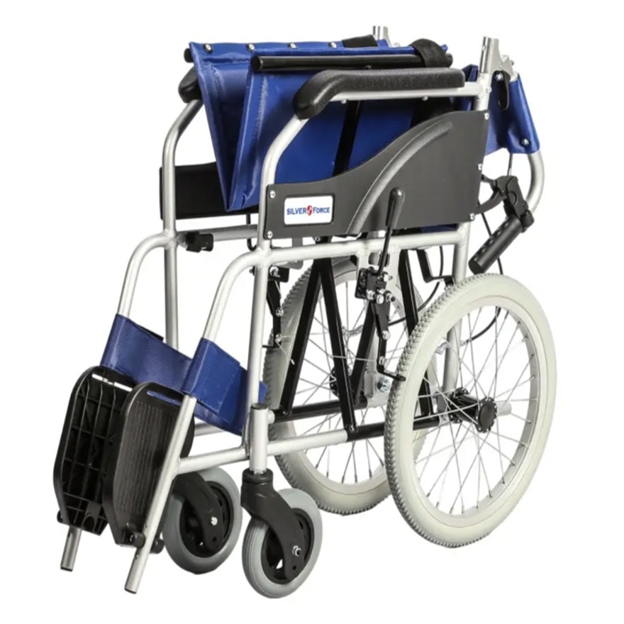 "SILVER FORCE" ALUMINUM FOLDABLE MANUAL WHEELCHAIR (BLACK) image