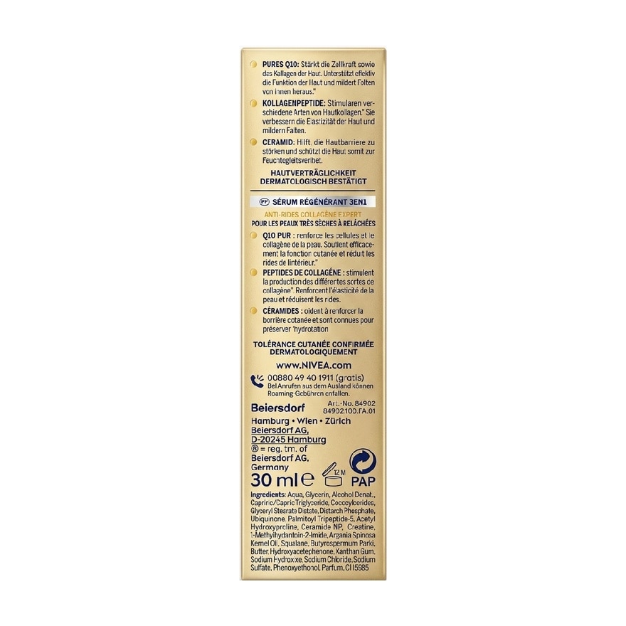 NIVEA Q10 ANTI WRINKLE COLLAGEN EXPERT 3IN1 REPAIRING SERUM 30ML image