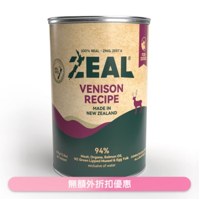 ZEAL - 无谷物鲜肉狗罐头 - 鹿肉配方 (390g) 151681