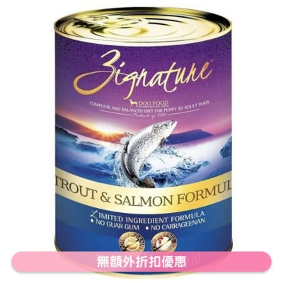 超越 - 超越 鱒魚及三文魚肉配方 狗罐頭 (13oz) - ZIGNATURE