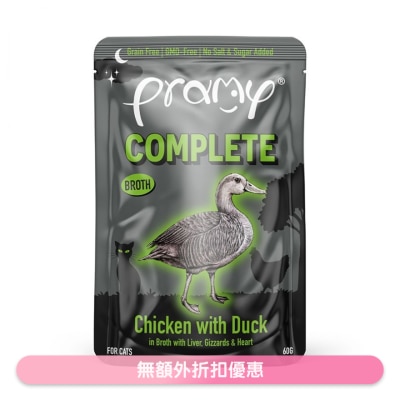 PRAMY 午夜飨宴 主食餐包 鲜嫩鸡肉+浓香鸭肉 浓汤 (60g) 猫湿包 044812 MN3 image