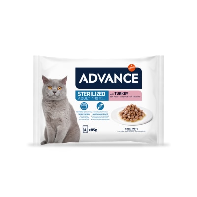 ADVANCE PET FOOD - 日常绝育成猫湿粮 – 火鸡 (85g X 4 包) 564500