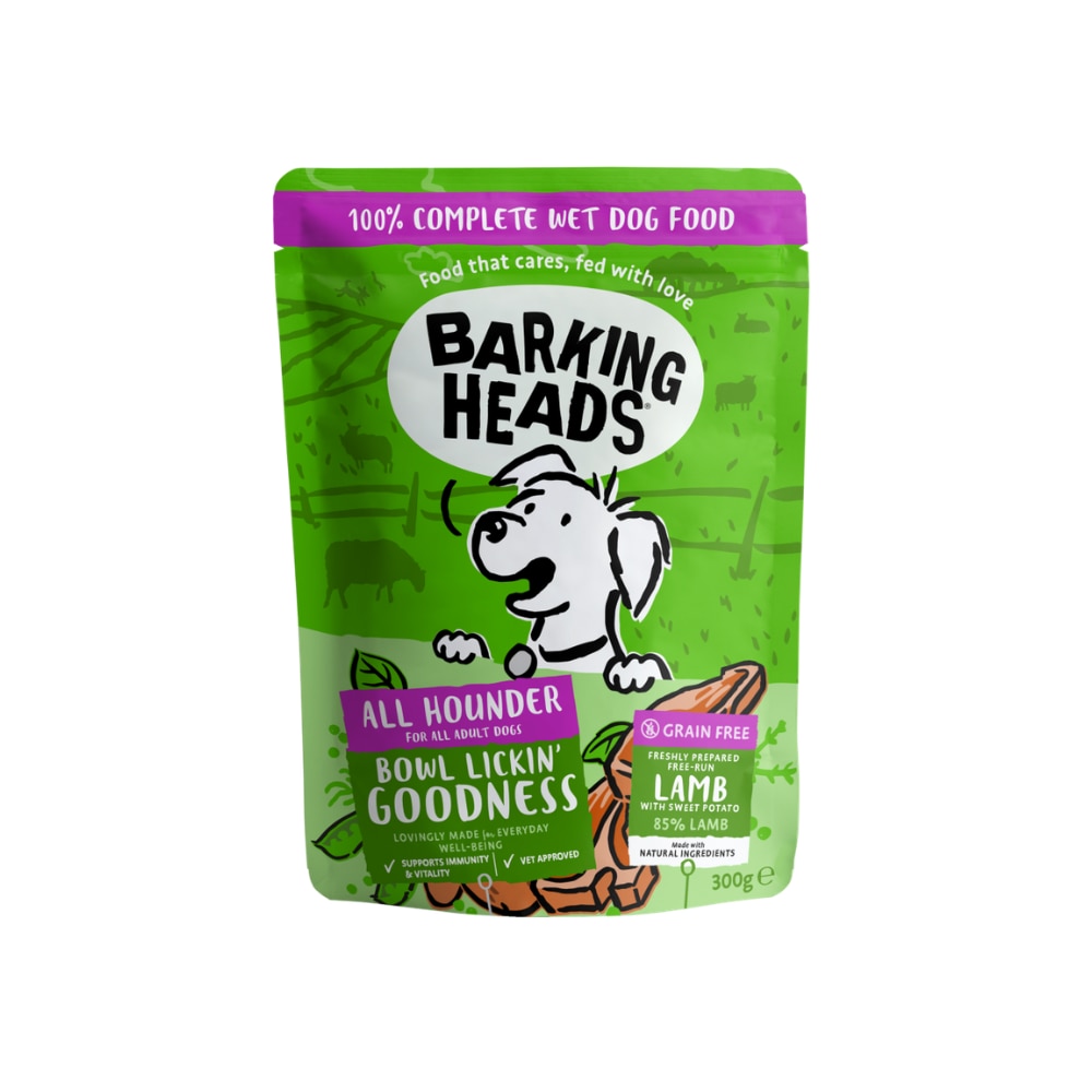 Fresh Lamb, Garden Veg & Herbs (300g) Complete Adult Dog Wet Food - BARKING HEADS