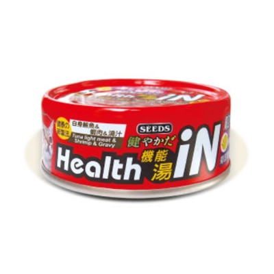 SEEDS - [Health iN] 白身鲔鱼+虾肉+果寡糖 (80g) 猫罐头 822035
